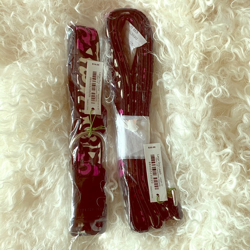 NEW- Dog Collar & Leash Matching Set- Vera Bradley